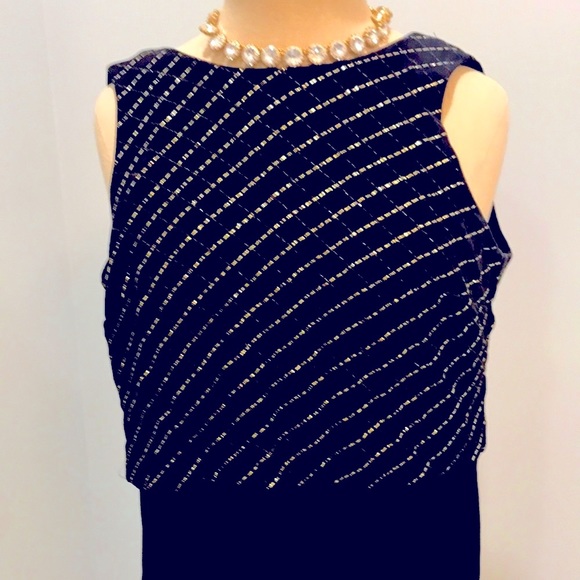 💯✅ AUTHENTIC JOSEPH RIBKOFF BLACK & GOLD JUMPSUIT - Picture 2 of 7